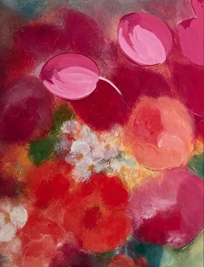 新品額入り　限定版画　直筆サイン・エディション番号・証明書あり　ジニー・キム　赤