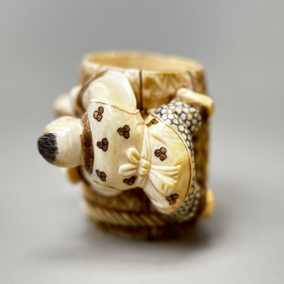 彫刻極上根付天然素材アンティーク骨董飾り物古美術置物細密細工