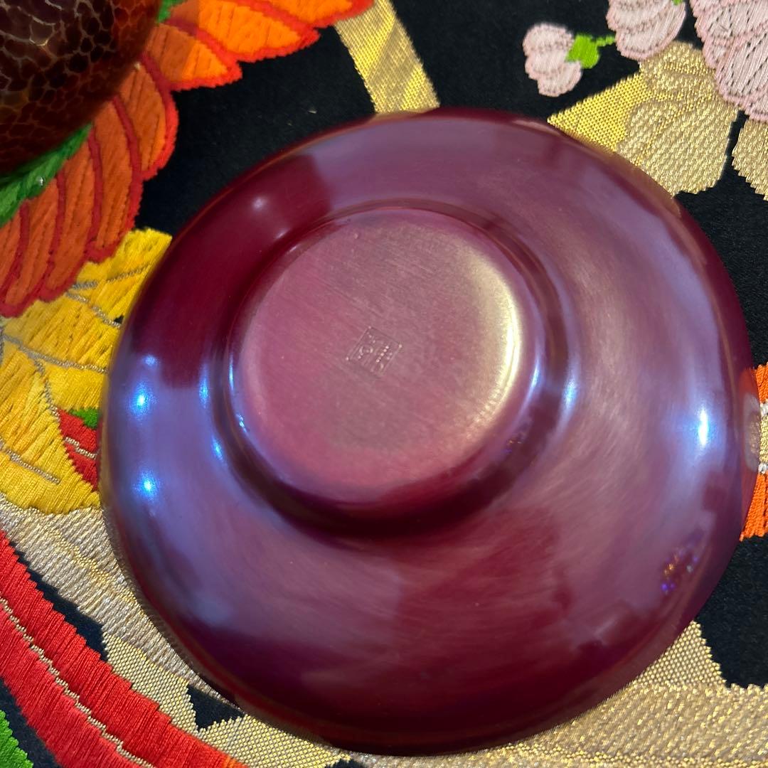 茶こぼし 銅製 花模様　茶托1枚付き