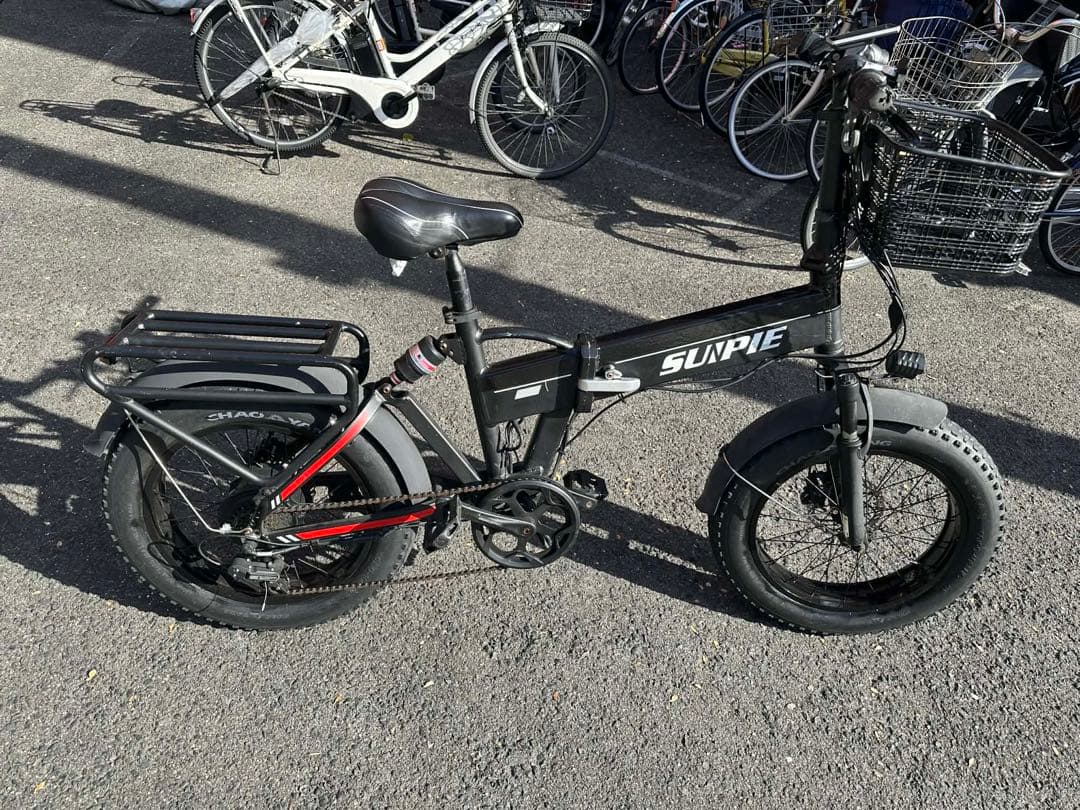 SUNPIE 電動アシスト自転車 折りたたみ 太タイヤ 手渡し（九条駅）