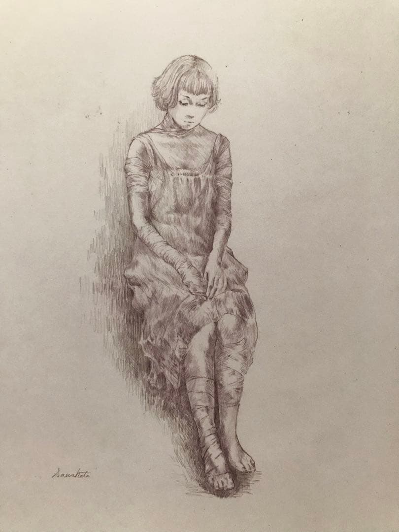 鉛筆画 「鈴蘭と包帯」作品 Ｎｏ．98
