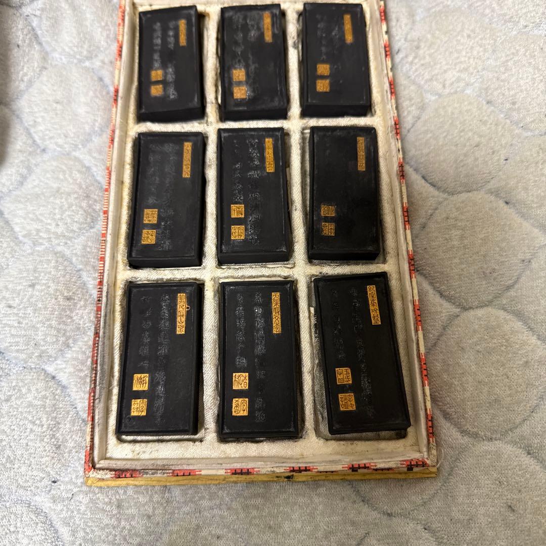 清墨 古墨 書道用具 書法 文房用具 紅木箱付き