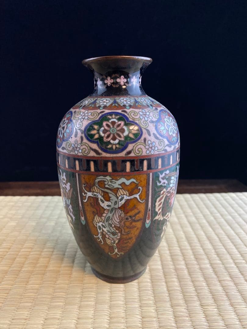 日本明治時期七宝花瓶 陶瓷 景泰蓝 日本烧
