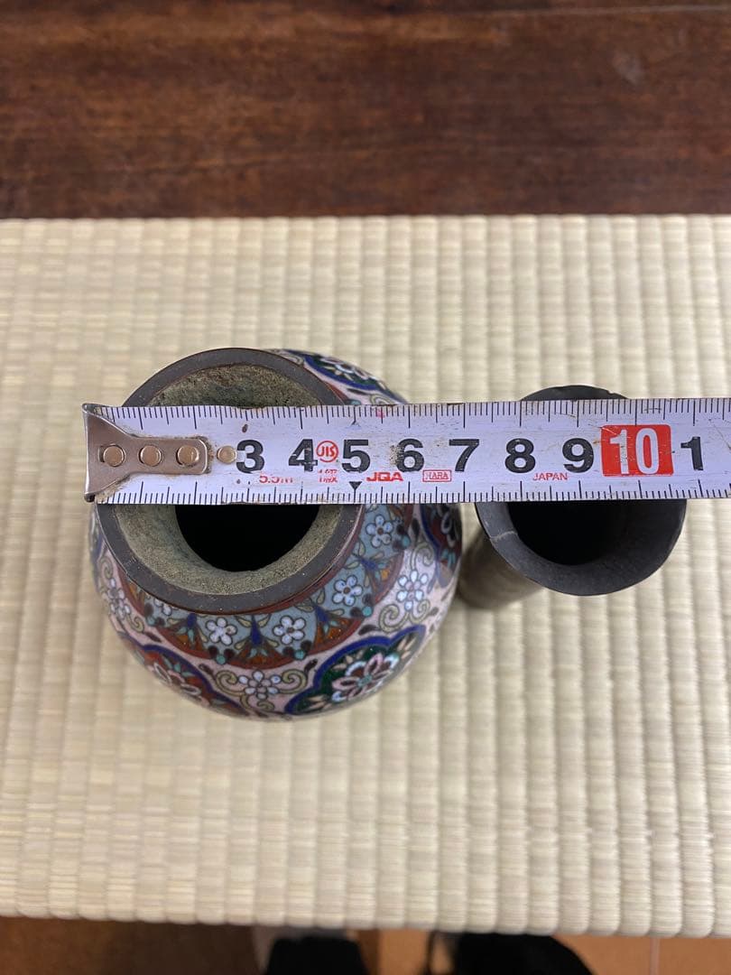 日本明治時期七宝花瓶 陶瓷 景泰蓝 日本烧