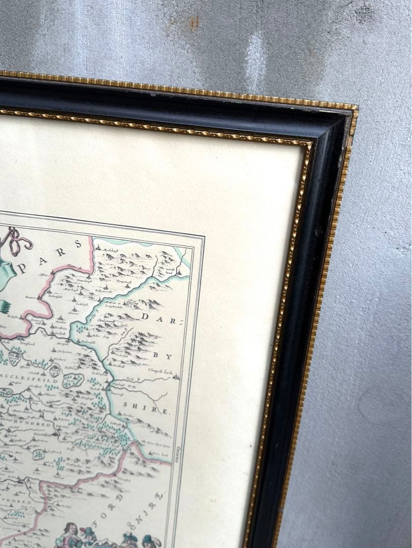 複数購入割引⭕️ アンティーク　フレーム　マップ　地図　ウォールアート　壁掛け