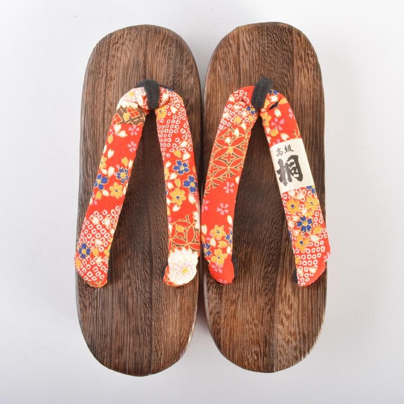 和装小物　焼桐下駄　女性用　小紋柄鼻緒　60足まとめて　M　6254A