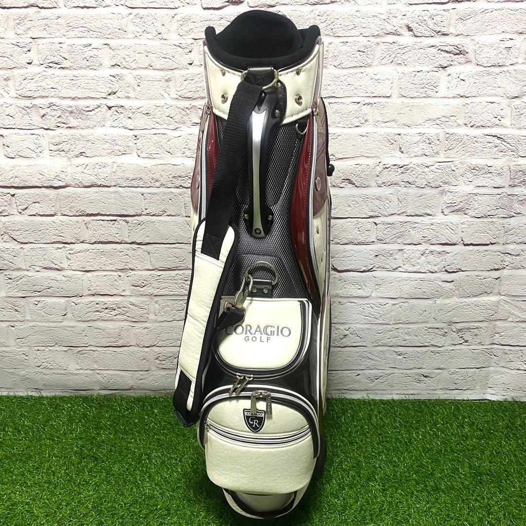 コラッジオ CORAGIO キャディバッグ 白 ホワイト レッド ゴルフバック
