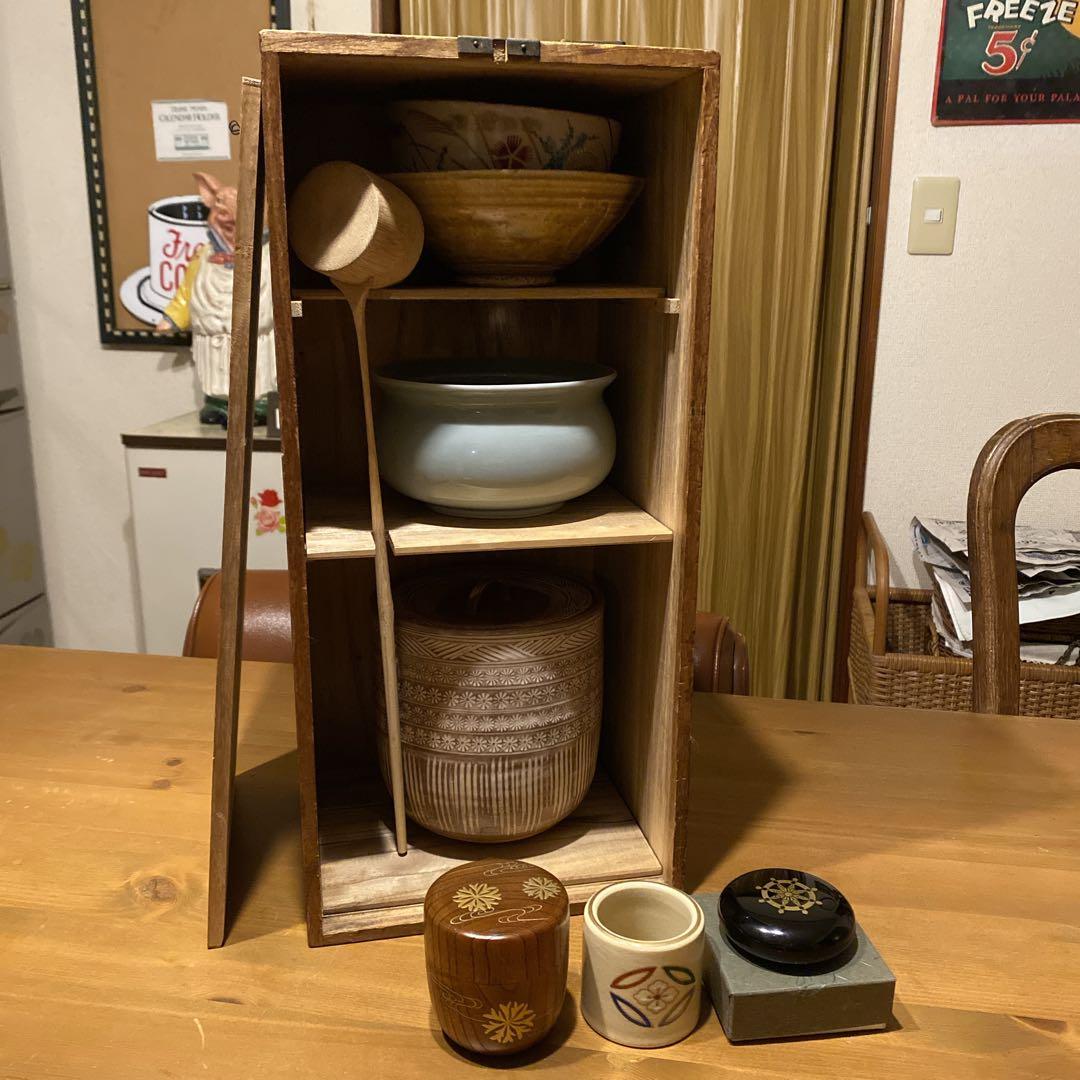 京焼き 茶道具セット 木製収納箱付き