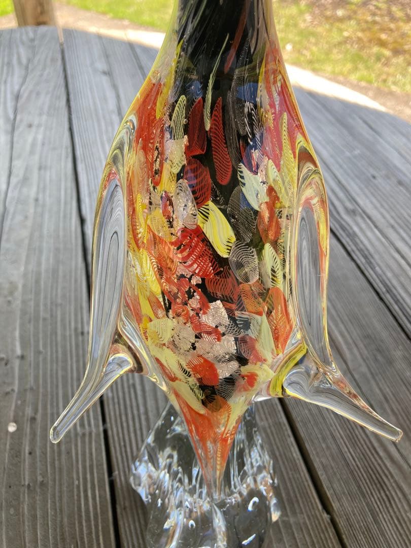 【レア物】ガラスアンティーク 孔雀 彫刻 インテリア【幸運】