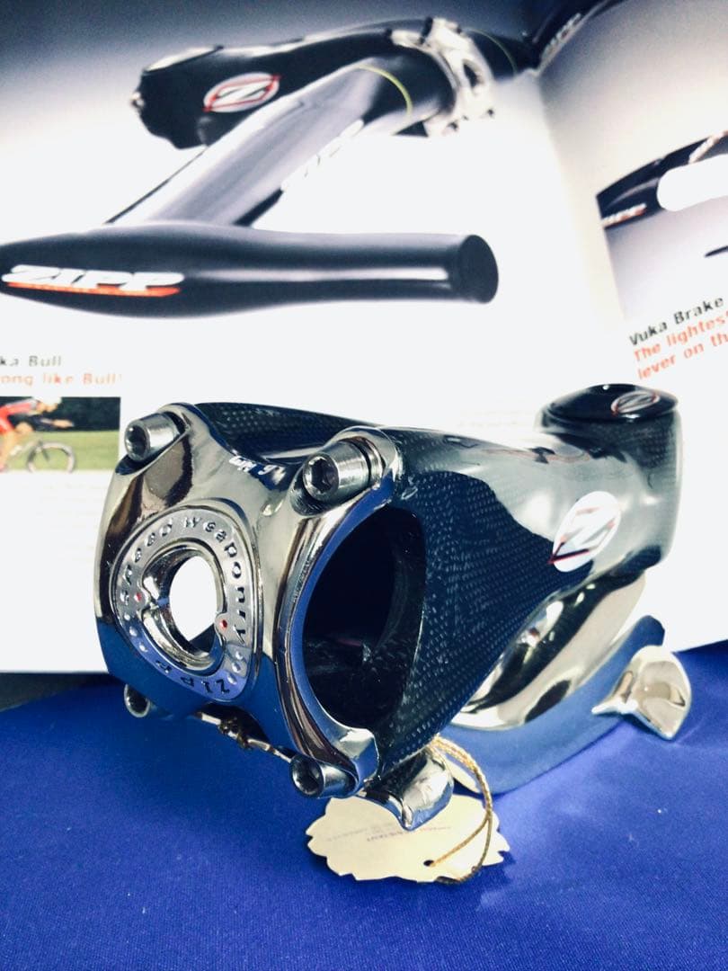 デッドストック ZIPP 145 カーボン製 ステム 130mm ヘッドカバー付