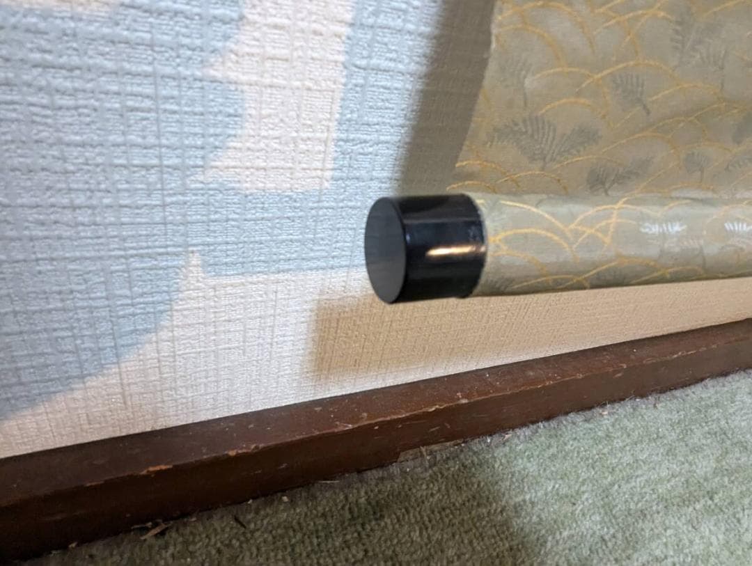 【真作】掛軸　一行書　秋風起白雲飛　漢詩　力強い漢詩書　茶掛　書道　R133