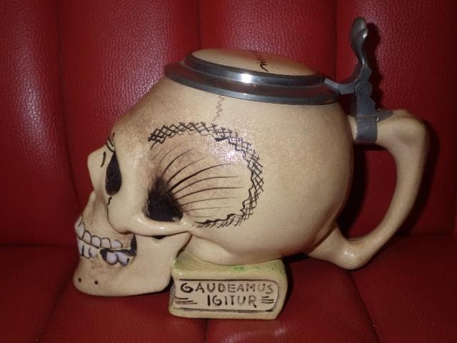 50’S★スカル★タンカード★スカルオンブック★置物★髑髏★ビアマグ★ビンテージ