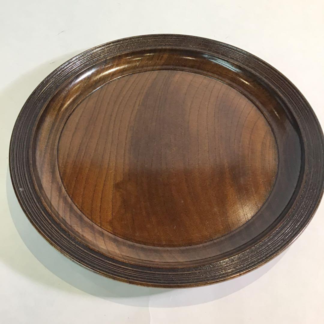 【茶道具】干菓子盆 欅丸盆 神代 福田芳朗