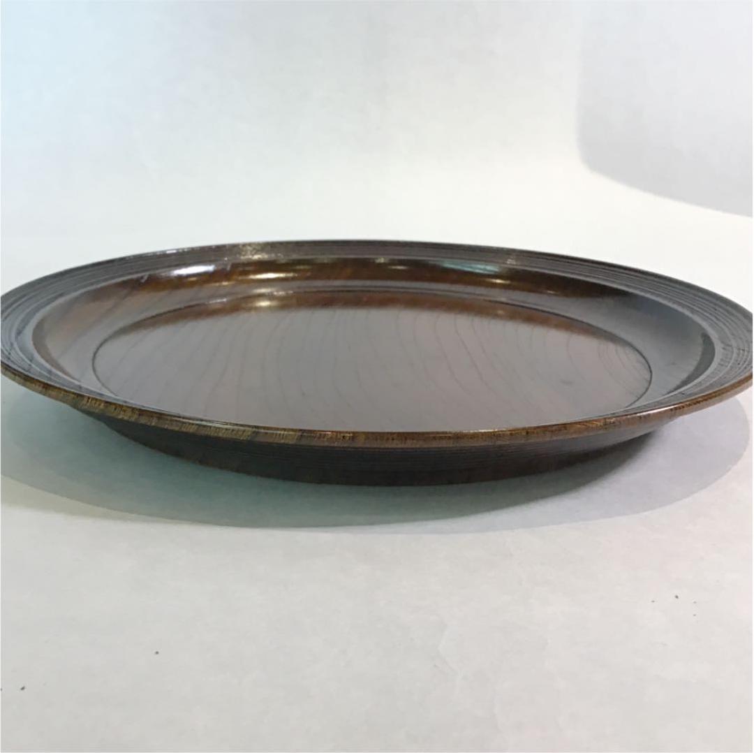 【茶道具】干菓子盆 欅丸盆 神代 福田芳朗