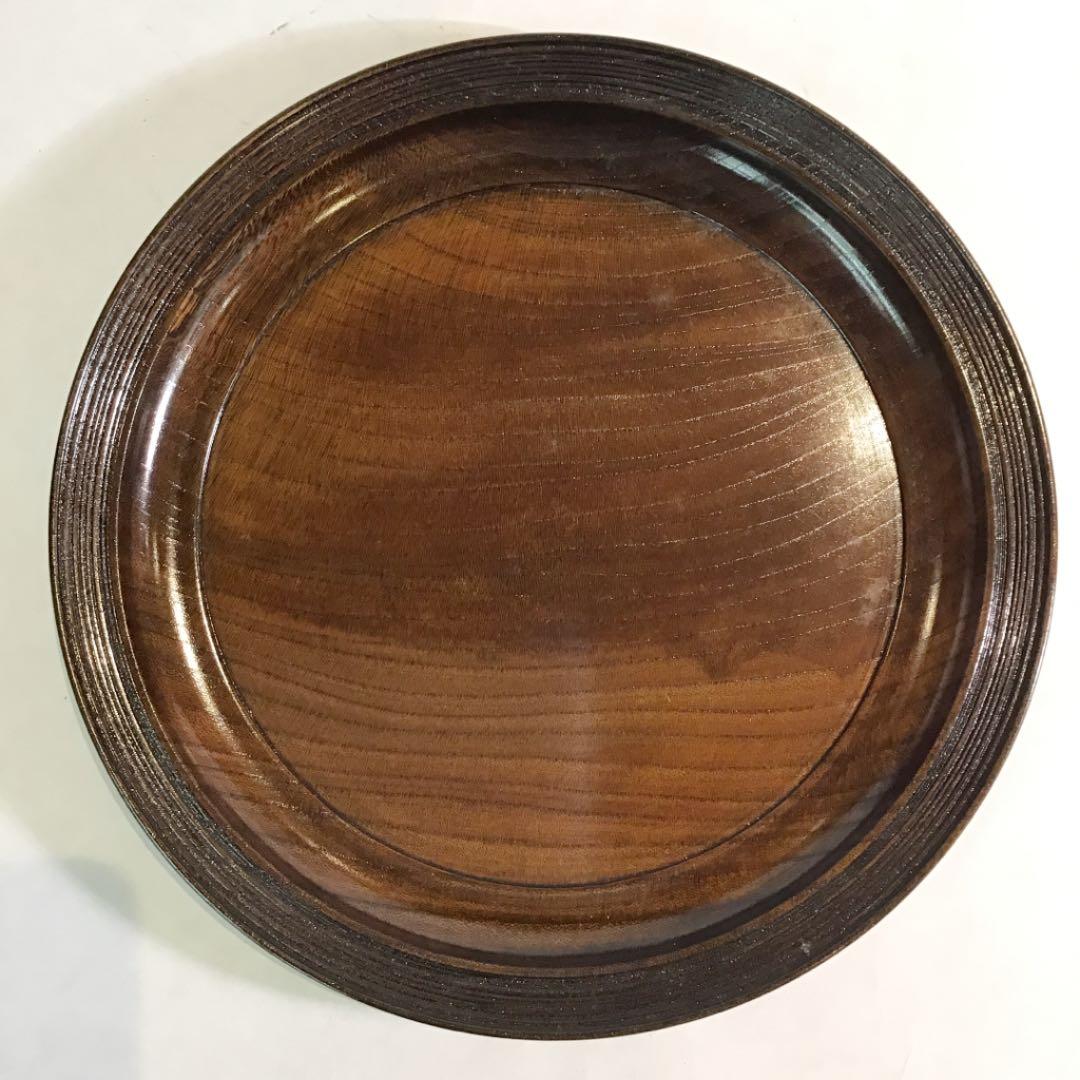 【茶道具】干菓子盆 欅丸盆 神代 福田芳朗