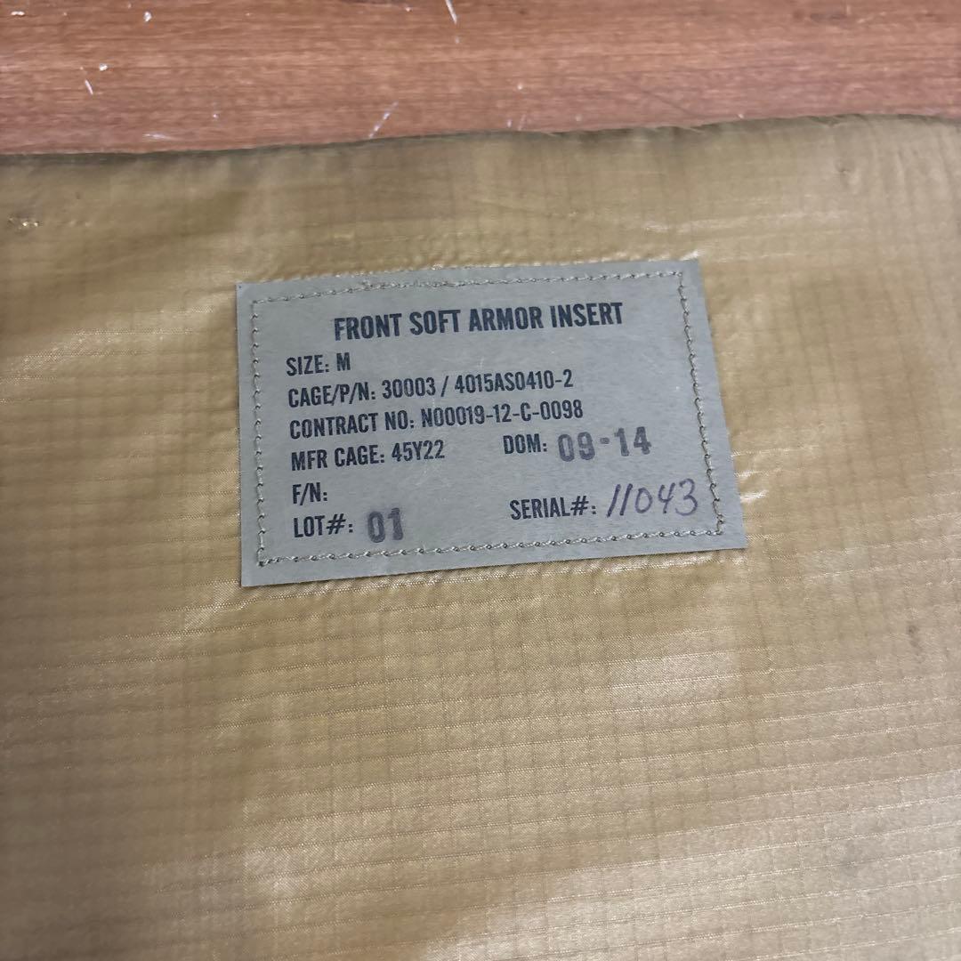 米軍実物 CMU-37/P ボディアーマー　ソフトアーマー サイズM ②