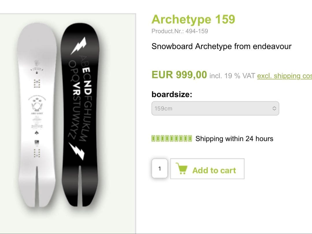 【新品限定品】Endeavorboards Archetype156cm