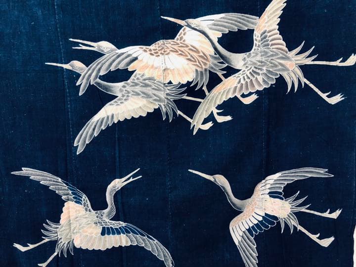 藍染木綿  筒描き   布団布  古布  希少❗️