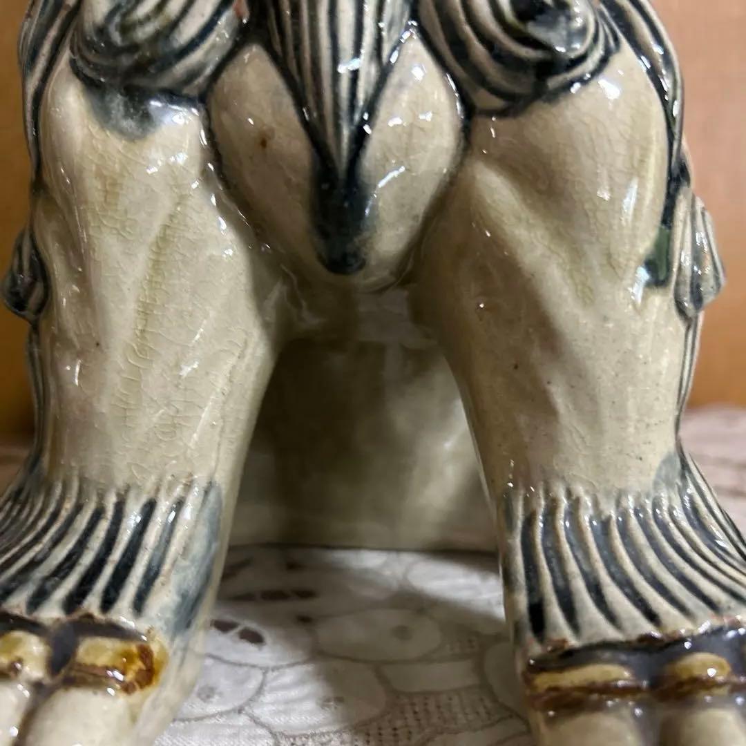 シーサー獅子の陶器像 2体セット