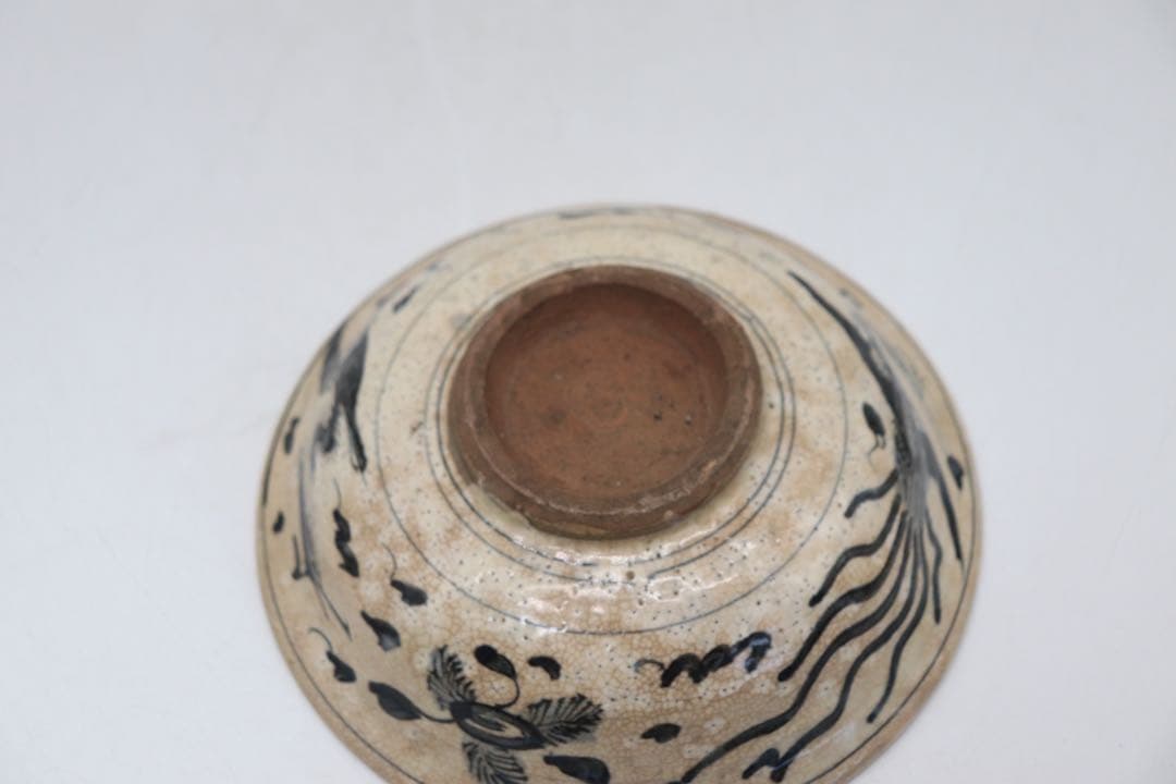 時代　青木米　染付　鳳紋鉢　送料込み250227