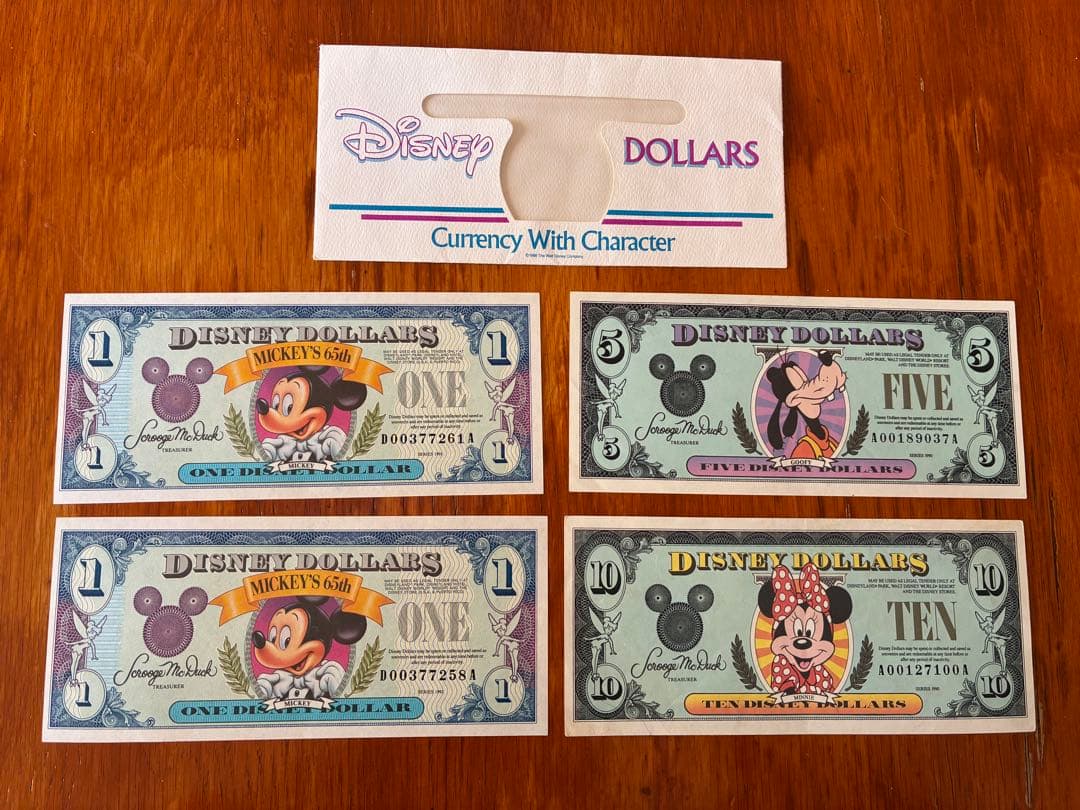 ディズニーダラー　4枚セット1$×2・5$・10$ 記念 美品