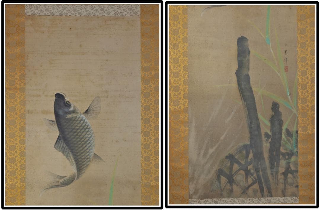 古民家整理品　江戸時代肉筆掛け軸そ中国美术品 激安骨董品 X1103C16-9