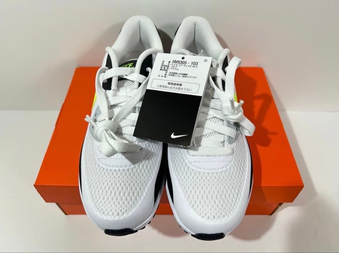 【新品】NIKE エアマックス90ゴルフ ホワイト/ホットライム