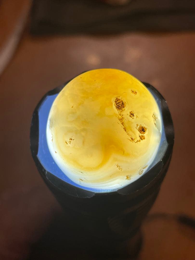 縄文期 津軽錦瑪瑙線刻垂飾珠　線刻 石肌に遺朱　出土品