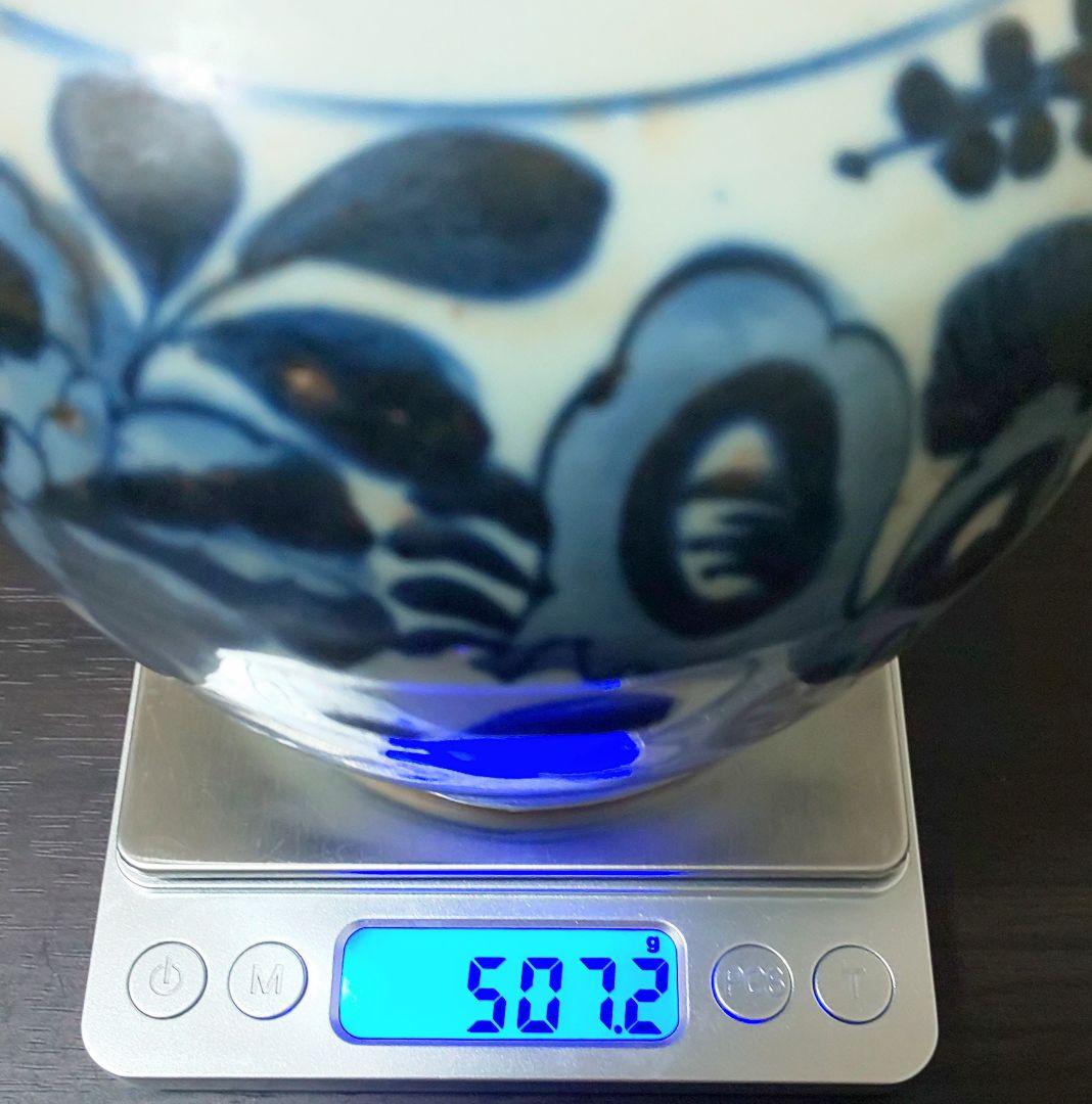 中国美術 白磁胴継染付 明 清時代 霊芝文 牡丹 花鳥模様陶器の壺