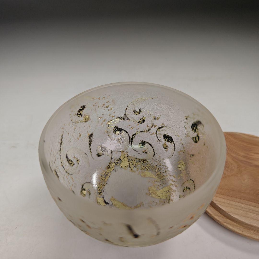 イ824 茶器『大川薫作』『硝子　薄器　共箱』ガラス　棗