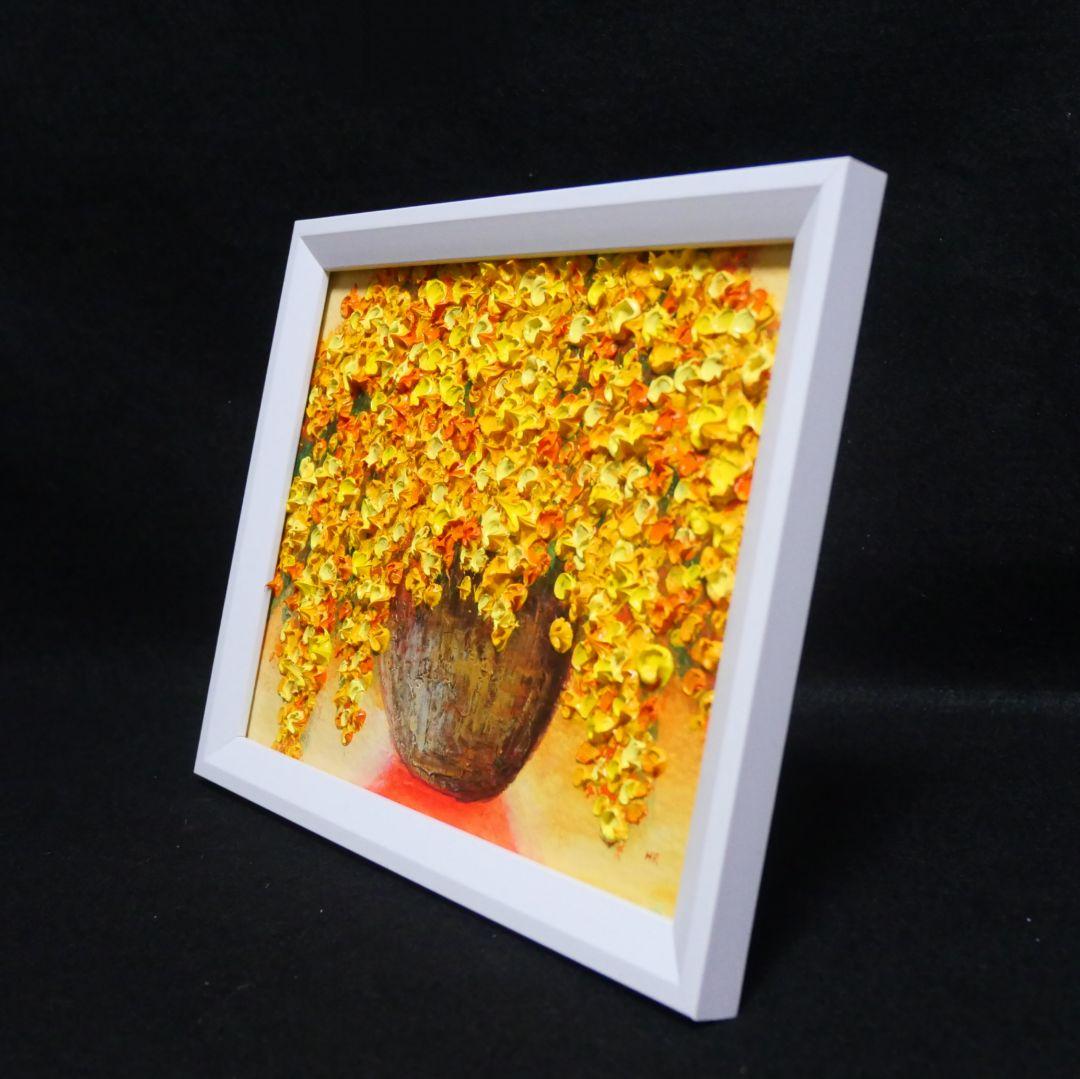 油絵 油彩 油彩画 絵 絵画 ミニ絵画【ミモザ】