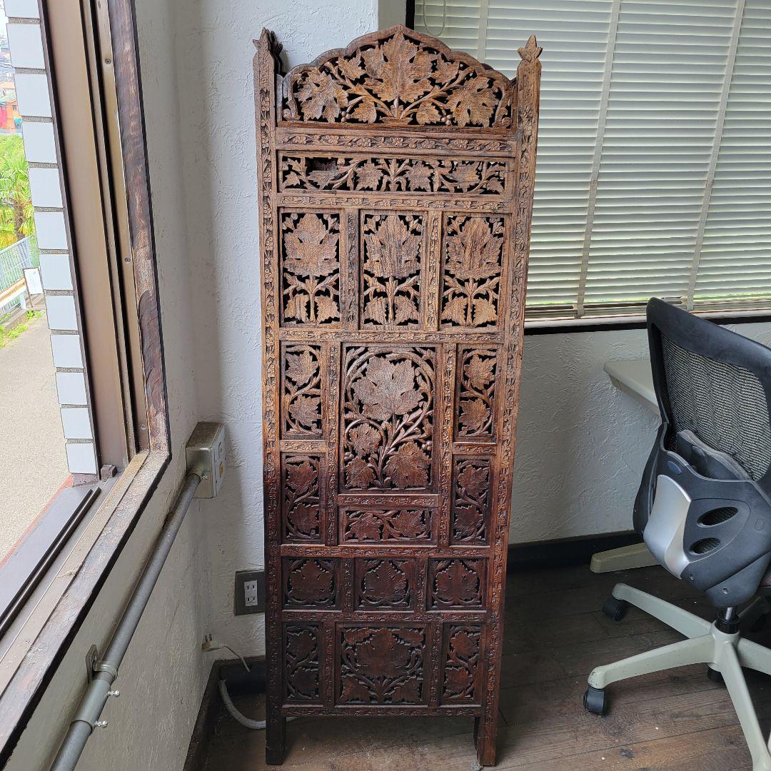 m*a様 アジアンパーテーション　ヴィンテージ　木製　手彫り