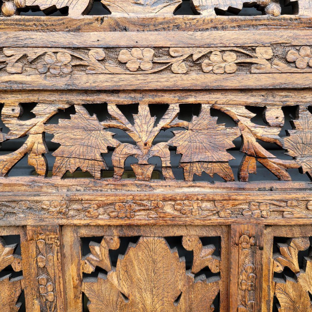 m*a様 アジアンパーテーション　ヴィンテージ　木製　手彫り