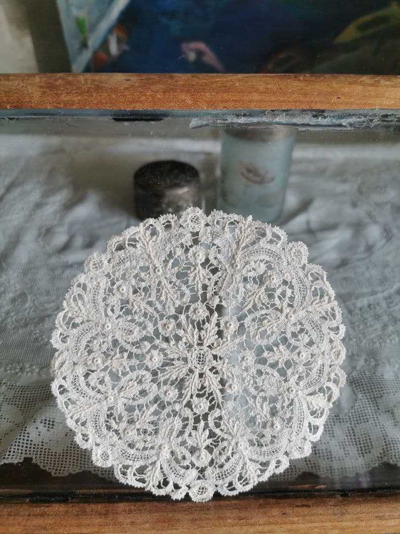 アンティークロザラインレース ロザリンペルレ＆スノーフレーク 雪花結晶ドイリー