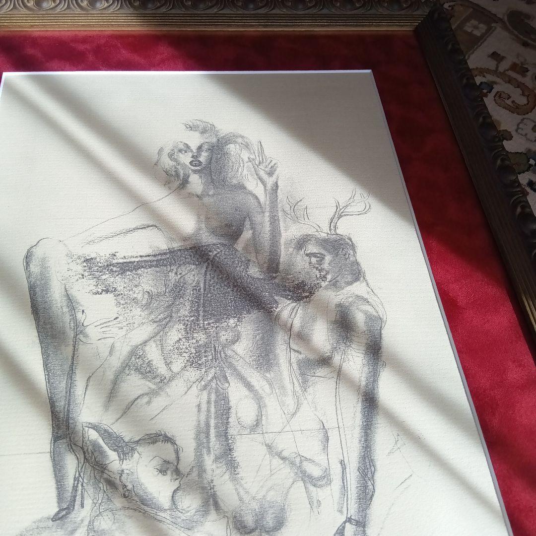 金子國義　金子国義　限定　リトグラフ 2/125 サイン　署名　額装済み