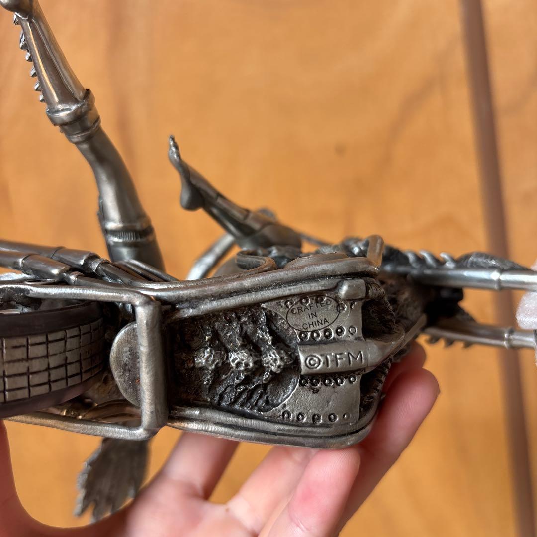 金属製　バイク　天使　フィギュア　模型　ピューター