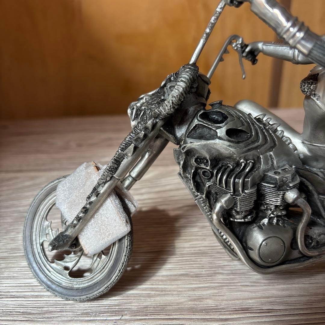 金属製　バイク　天使　フィギュア　模型　ピューター