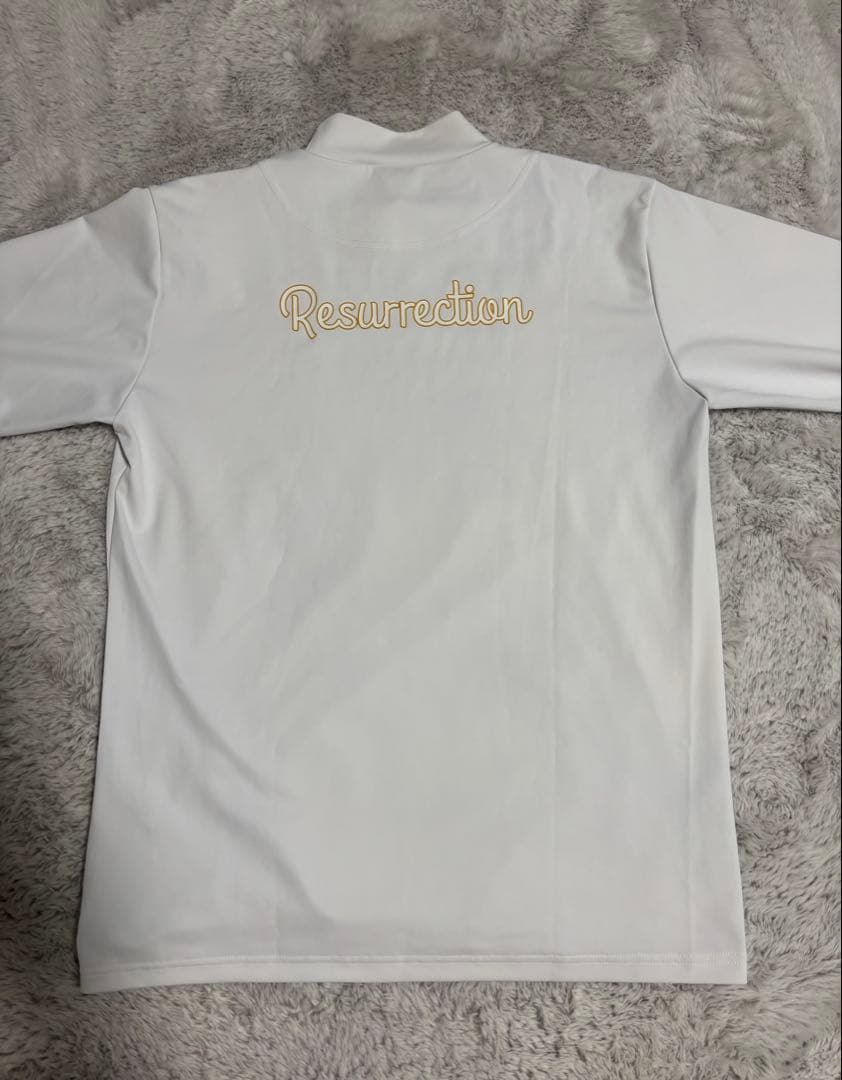 Resurrectionメンズ LSロゴハイネックシャツホワイトM