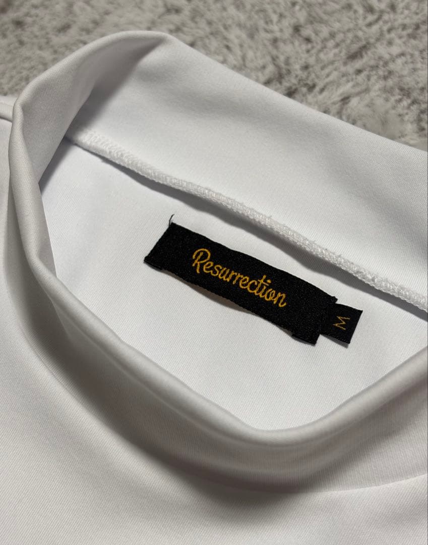 Resurrectionメンズ LSロゴハイネックシャツホワイトM