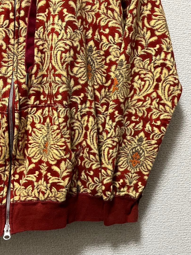 パーリーゲイツ　バロック総柄　スウェットパーカー　/5　ストレッチ　ナンバリング