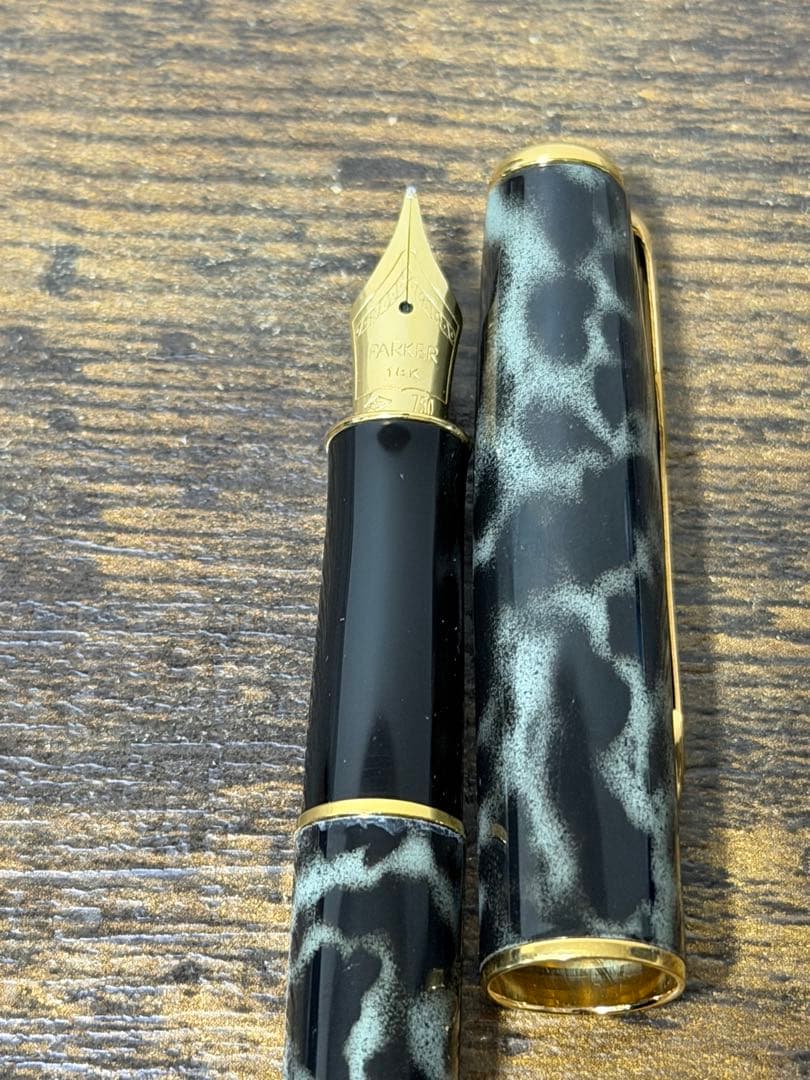 試筆のみ　18金　ゴールド　マーブル　パーカー　ソネット　コンバーター付き
