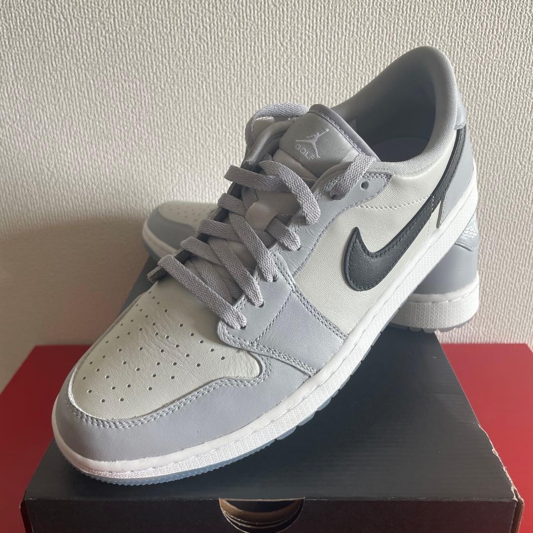 新品 NIKE エアジョーダン1 ロー ウルフグレー ゴルフシューズ28.5
