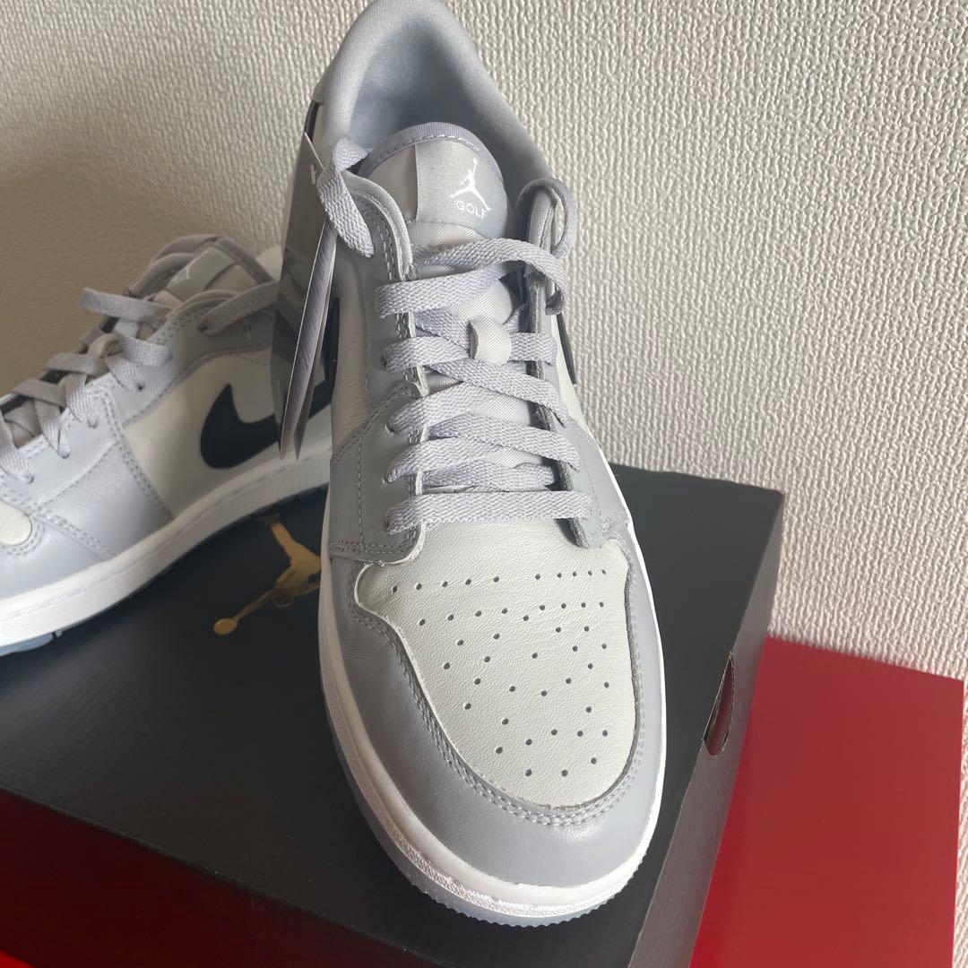 新品 NIKE エアジョーダン1 ロー ウルフグレー ゴルフシューズ28.5
