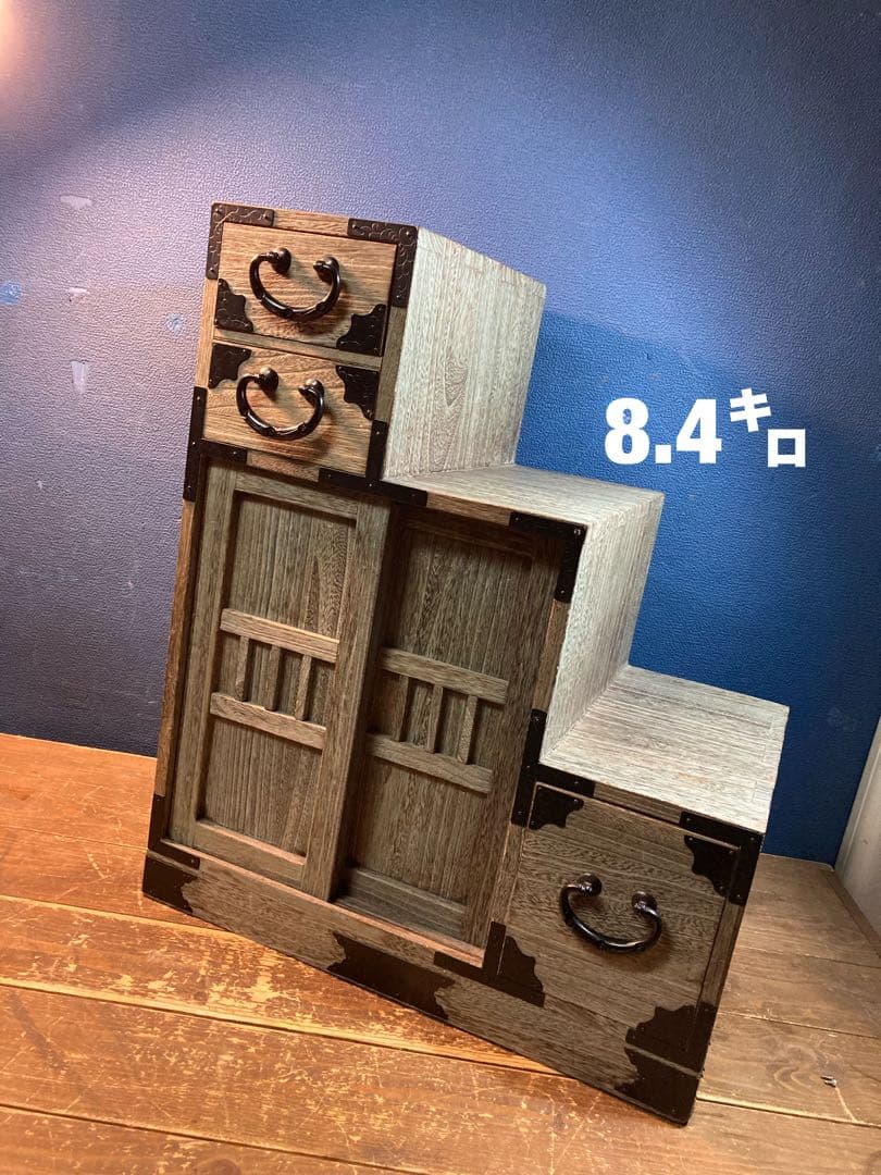 階段ダンス　レトロ　ヴィンテージ　キャビネット　収納家具　時代物　木製　和ダンス