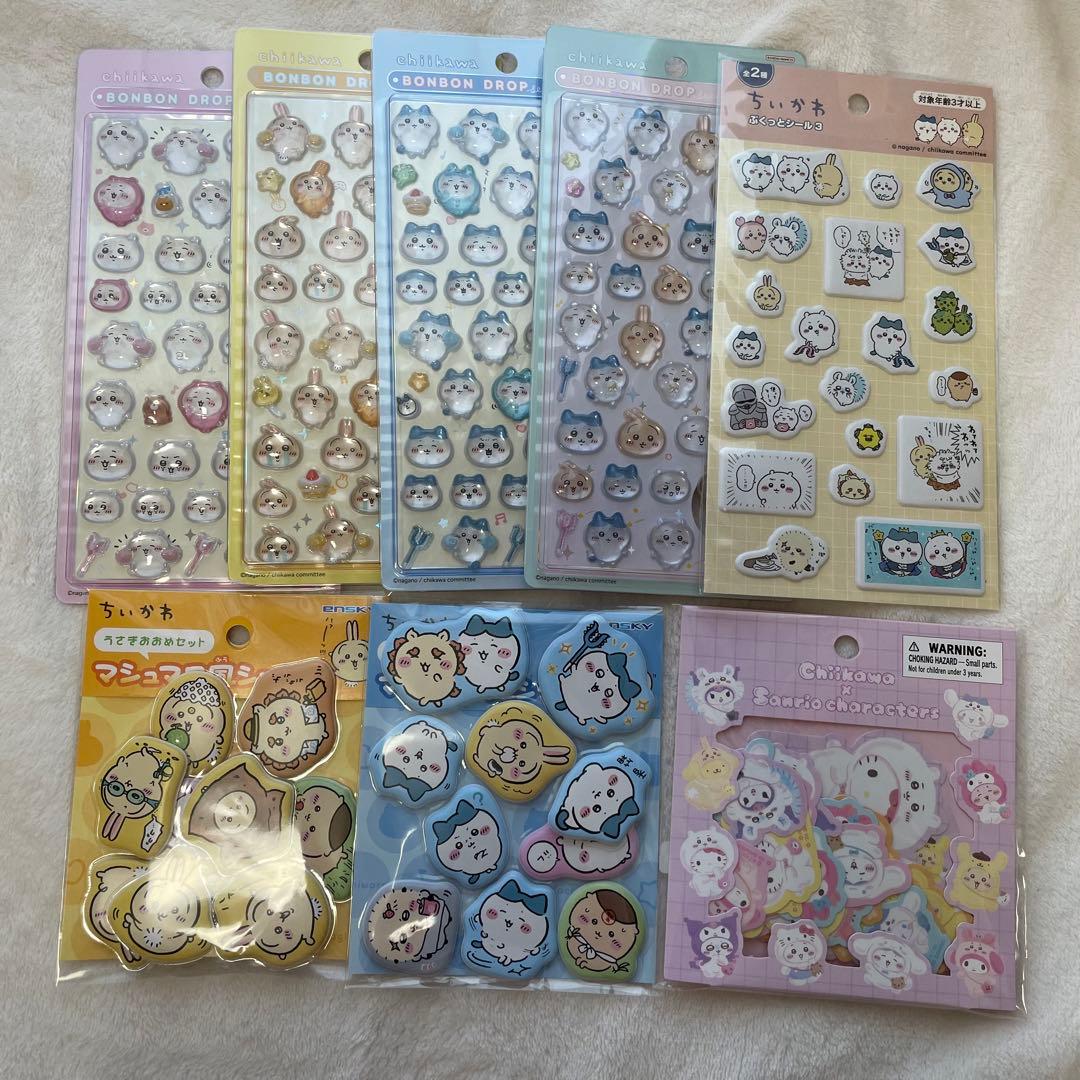 【正規品】ちいかわ　ボンボンドロップシール　マシュマロ風シール　サンリオコラボ