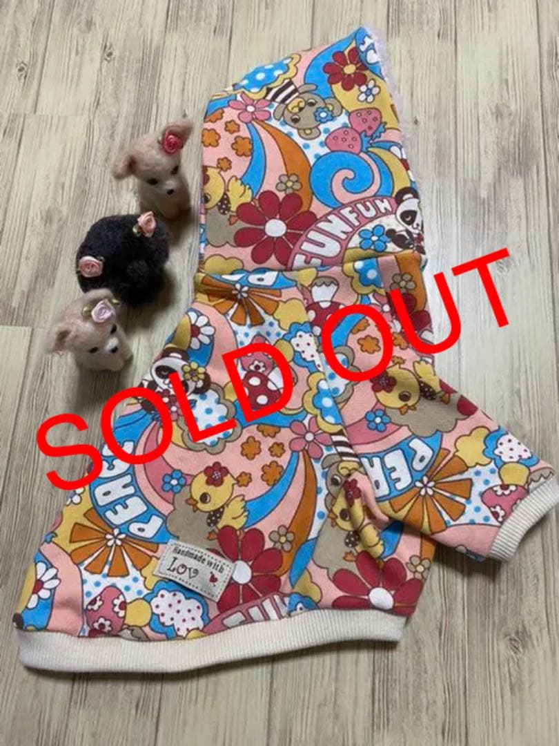 犬服  ラグランフード付き(M)   ꒡̈⃝Lily꒡̈⃝ハンドメイド