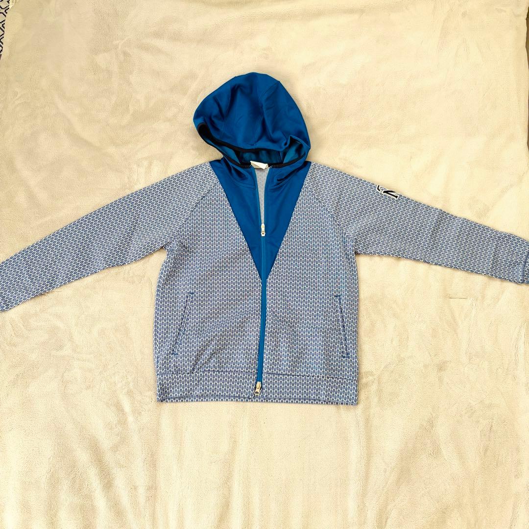 ✨美品✨テーラーメイドレディースゴルフウェアフード付きセットアップ青×白M