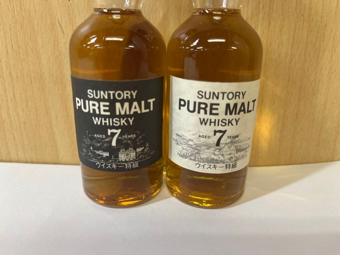 G700 未開栓 希少 サントリー ピュアモルト 7年 ミニボトル 白黒ラベル