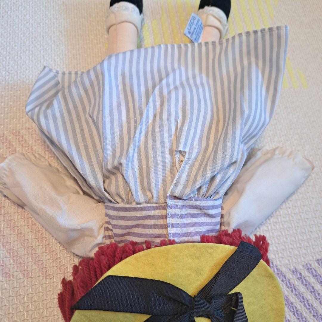 マドレーヌちゃん　赤毛　ストライプドレスのぬいぐるみ　人形　ビンテージ　レトロ