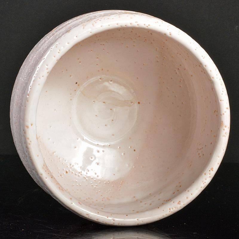 人間国宝　荒川豊蔵作　志野焼　絵志野　茶碗　仕覆付　共箱二重箱　D　R6864